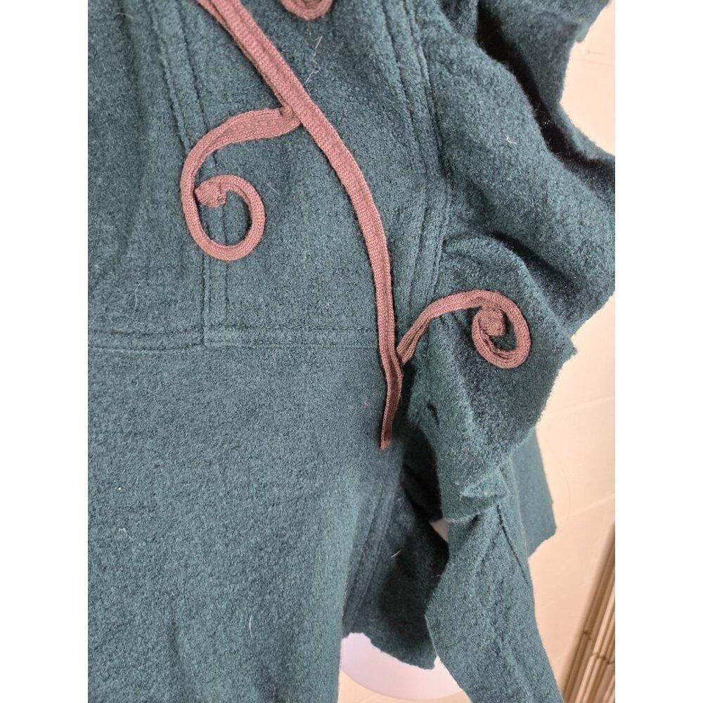 Sleeping on Snow Anthropologie Green Felted Wool Peplum Cardigan Jacket - Picture 4 of 12
